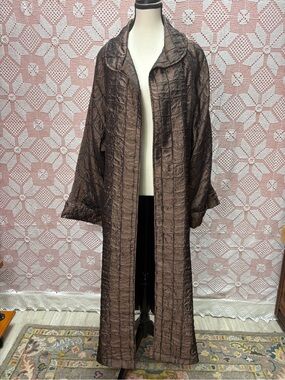 i.C Collection Bronze Crinkle Duster Jacket XL Made in USA